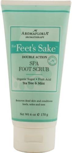 FOR FEET'S SAKE by Aromafloria DOUBLE ACTION SPA FOOT SCRUB 6 OZ BLEND OF TEA TREE AND MINT