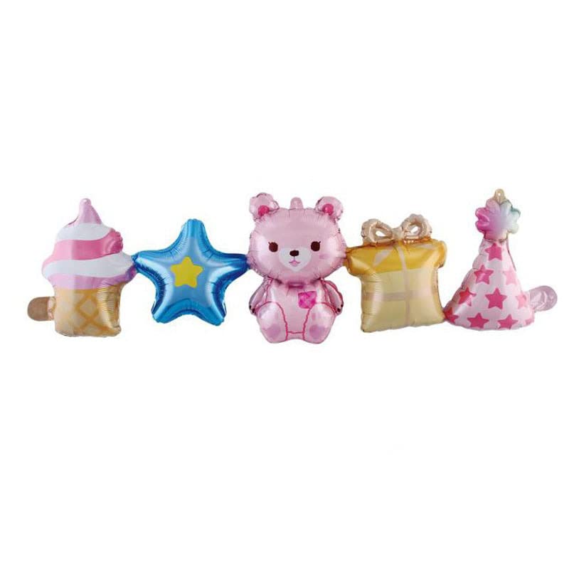 Baby Girl Pink Bear Banner Foil Balloon, 90cm (2 pack) — image 1