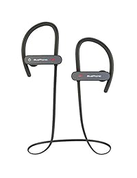 Bluephonic Auriculares inalámbricos HD estéreo Beats Sound IPX7 a prueba de sudor y agua, ajuste en oreja, entrenamiento, deporte, con Bluetooth, cancelación de ruido, auriculares incorporados en el micrófono, juego de 8 horas