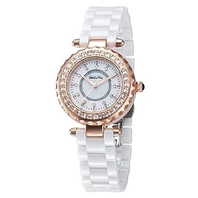 Valentino Rudy Studded Round Face Ceramic Band Color Water Resistant Watch - No. 2215.