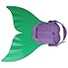 Kids Girls Adjustable Swimming Monofin Flippers Swimmable Mermaid Tail (Green)