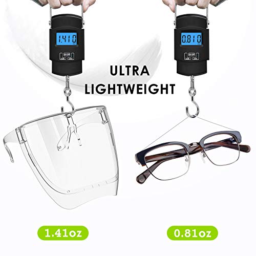 EWA (5 Replaceable Visors Packed) Clear Safety Face Shield, Super Lightweight HighDefinition