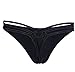 Micro Cut Out Booty Shorts Strappy Low Rise Bikini Bottoms (Label M / US 6-8, Black)