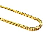 AIRGINE 11mm 24" 18K Gold Miami Curb Cuban Chain, Hip Hop Stainless Steel Link N