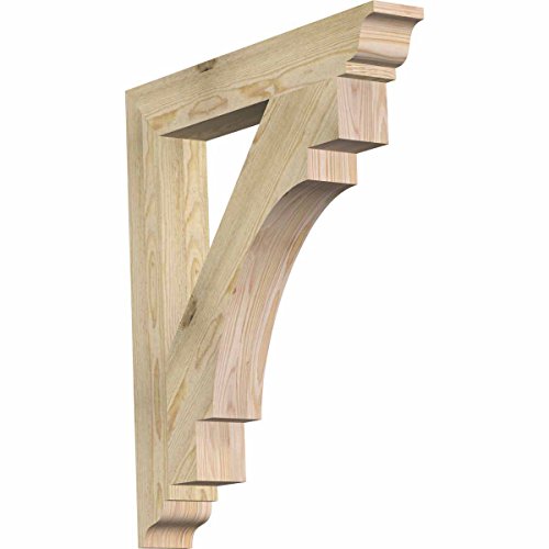 Ekena Millwork BKT04X28X32MRC01RDF Merced Traditional Rough Sawn Bracket, 4" Wi…