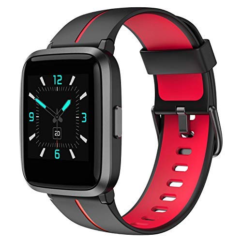 Smart Watch AIKELA Fitness Trackers With Blood Oxygen,Blood Pressure,Heart Rate,Sleep Monitor 5ATM Waterproof Activity Trackers Pedometer Sports Fitness Watches For Women Men For iOS Android(red)