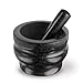 Cole & Mason 5.5-inch Granite Mortar & Pestle - Unpolished Stone Mortar & Pestle for Kitchen - Small Grinding Bowl for Herbs and Spices - Black, 8 pounds