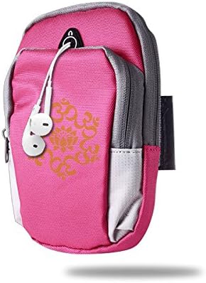 Asenra Arm Bag Men's/Women's Yoag Om Lotus Aum Buddhism Pink Outdoor Sports Portable Arm Bag Arm Pouch Wrist Wear Arm Sleeve Arm Pocket Armband