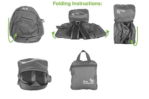 Packable práctico ligero viaje senderismo Gear Mochila Daypack, gris