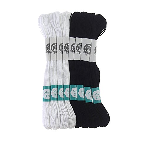 Homeford Cotton Embroidery Floss, 8.7-Yard, 8-Count (Black & White)