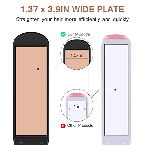 Hair Straightener, Professional Flat Iron with 1.37 Inch Wide Titanium Plates Touch Screen LCD Display Adjustable Temp|Heats Up Fast for All Hair Types | Best Birthday Gift with Bag for Women Girl Her