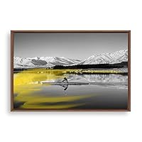 Framed Canvas Wall Art Black and White Scenery Canvas Prints Home Artwork Decoration for Living Room,Bedroom - 16x24 inches