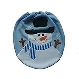 Leewos Merry Christmas Decor Smiley Snowman Toilet Cover