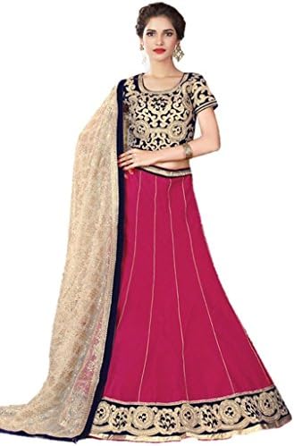 Ethnicwear Simple Designer Heavy Blouse Latest Party Reception Magenta Resham Embroidery Lace Raw Silk Lehanga Choli