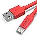 KINPS Apple MFi Certified Lightning to USB Cable iPhone Charger Cord (10ft/3m) Super Long Compatible with iPhone Xs/XS Max/XR/X/8/8 Plus/7/7 Plus/6S/6S Plus/6/6 Plus/SE, iPad Pro/Air/Mini (Red)
