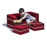 Jaxx Zipline Kids Modular Loveseat & Ottomans/Fold