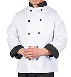Executive Chef Coat with Black Contrast, L