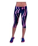 Datework High Waist Printed Stretch Cropped Fitness Yoga Sport Pants (S, Hot pink)