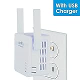 Wifi Extender, 4U Repeater Booster Supports AP Mode and Client Mode with USB Charging Port Wifi Range Extender( 802.11N 300Mbps, WPS)