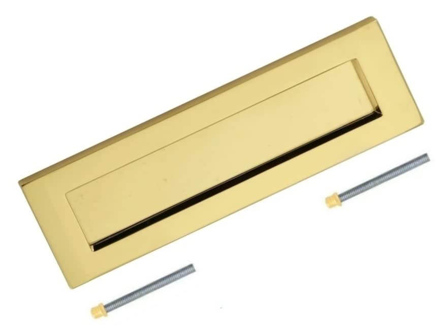 TERF® 255mm X 100mm Traditional Type Victorian Letter Plate Polished Brass 255mm X 100mm (10.04'' X 4'') Letter Postal Box Cover Plate Including Fixing Screw
