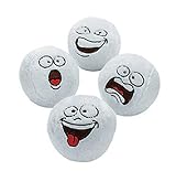 Oriental Trading 4/4588 Plush Snowballs - Set of 4 Assorted Faces