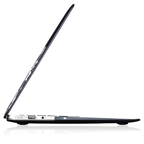 MacBook Air 13 inch Case A1466 A1369, Kuzy Rubberized Hard Cover (Older Version 2017, 2016) - LACE Black - Thumbnail 3