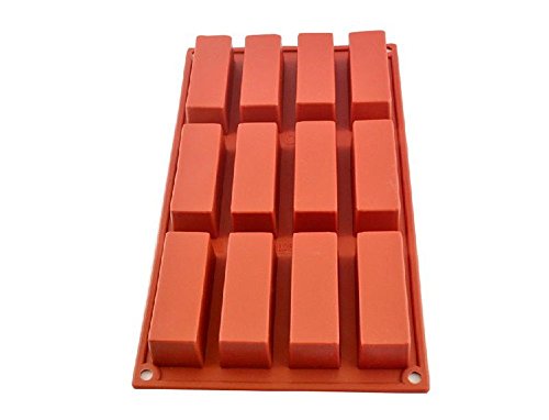 Allforhome (TM) Mold 12 Cavities Rectangle Silicone Soap Mold Soap DIY Moulds Oven Handmade Ice Cube Tray Mold - Thumbnail 4