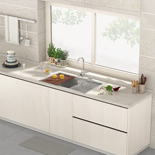 32 Inch Undermount Kitchen Sink - 304 SUS Stainless Steel Sink 16 Gauge Single Bowl Sink Drop In Workstation With Accessories Farmhouse Sink Under Counter or Top Counter (32 Inch)