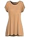 Thanth Womens Short Kimono Sleeve Loose-fit Long Length Tunic Top