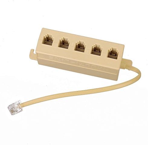 River Eletronic 5 Way Telephone Jack Multiple Phone Modular Outlet Splitter Connector