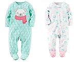 Carter's Baby Girls Fleece Sleep & Play Footed Sleeper set of 2