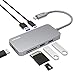 Lenovo USB C Hub, Type C Adapter with USB C Charging Port, 7 in 1 USB-C to HDMI Output, USB 3.0, SD & MicroSD Card Reader, Portable for MacBook Pro, Chromebook and More Type-C Devices