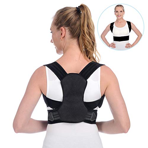 Anoopsyche Posture Corrector for Women Men Upper Back Brace and Provide Clavicle Support for Thoracic Kyphosis and Shoulder Neck Pain Relief (Medium 27.6-39.4 inch) (Best Back Brace For Pregnancy)