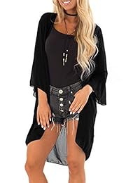 Kimono de gasa para dama, estampado floral