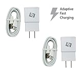 New Two Pack (2) of FAST Adaptive Rapid Wall Chargers+3 Foot Type C Cables for Samsung Galaxy S8 S8+ Note 8 Google Pixel XL 2 LG v20 G5 G6 Motorola Droid Z Turbo Z2 Play - Durable Dependable Strong