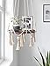 Mkono Hanging Shelf Macrame Plant Hanger Flower Pot Holder Boho Home Decor (with Wood Plate)