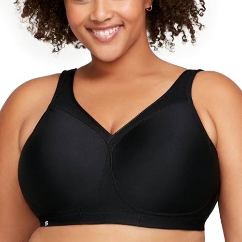 Glamorise Full Figure Plus Size MagicLift Seamless Sports Bra Wirefree #1006 Bl…