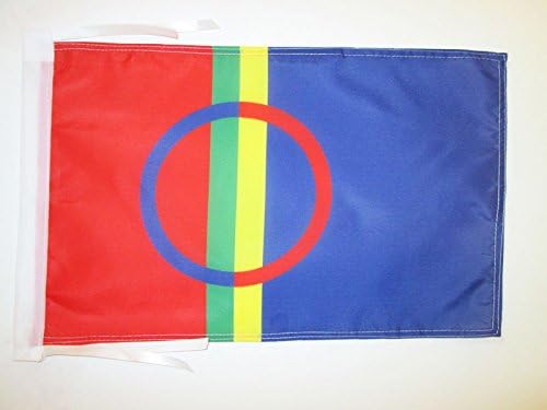 AZ FLAG, Sami people Flag, 18'' x 12'', 100% Polyester Lapps Small Banner with Two Cords, Fade Resistant, Vivid Colors