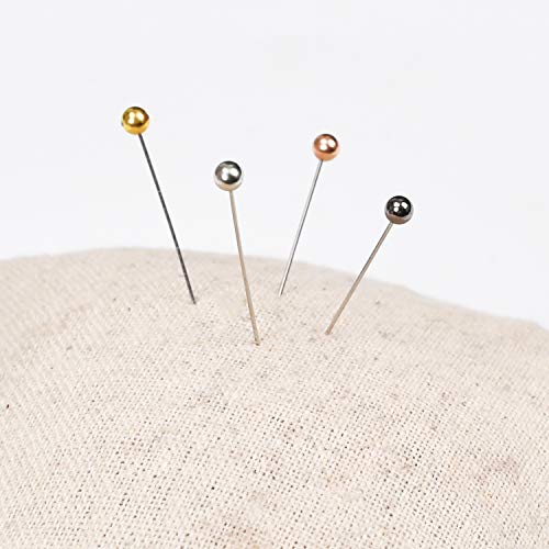 Sewing Pins,Multicolor Ball Plastic Head Pins Straight Quilting Pins for Dressmaker Jewelry Craft Decoration with Transparent Cases-4 Colors
