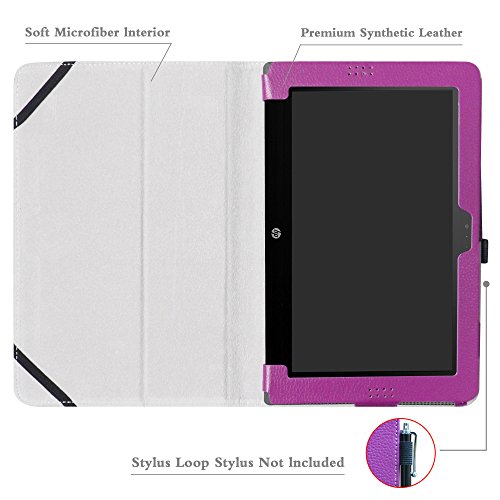 HP Pavilion x2 10 / HP x2 210 G1 Case,Mama Mouth PU Leather Folio Stand Cover for 10.1" HP Pavilion X2 10-n113dx n114dx n123dx n124dx n013dx / HP x2 210 G1 Detachable 2-in-1 Laptop/Tablet,Purple