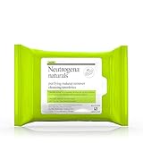 Neutrogena Naturals Purifying Makeup Remover Facial Cleansing Towelettes with Peruvian Tara Seed Bionutrient, Hypoallergenic, Non-Comedogenic & Sulfate-, Paraben- & Phthalate-Free Face Wipes, 25 ct.