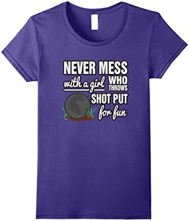 Womens Track and Field Girl Shot Put Thrower T-Shirt XL Purple