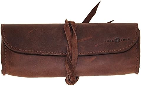Tora Tora Handcrafted Full Grain Leather Eyeglass &amp; Sunglass Case (Brown)