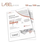 2x4 Labels Compatible with Inkjet and Laser Printers 10 Up Labels 2x4 inch FBA SKU Shipping and Address White Mailing Labels [100 Sheets 1000 Labels] LABEL&MORE