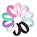 COOLOO 10 Pack Silicone Wedding Ring for Women, Premium Wedding Bands Thin and Stackable Durable Comfortable Rubber Rings, Black White Pink Silver