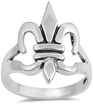 Sterling Silver Feur De Lis Ring, 22mm (7)