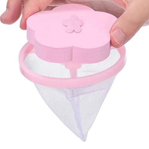 Fiaya Washer Filter Bag Home Floating Lint Hair Catcher Mesh Pouch Washing Machine Laundry (5PC-Blue Pink) - Thumbnail 2