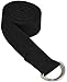 Yoga Accessories 8 Feet D-Ring Buckle Cotton Yoga Strap - Black