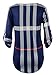 Elevesee Women's Casual 2/3 Sleeve V-Neck Plaid Shirts Pullover Top Blue Medium
