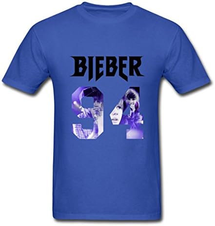 Zhedzu Men's Justin Bieber The Purpose Tour Cool T Shirt Cotton Royal Blue